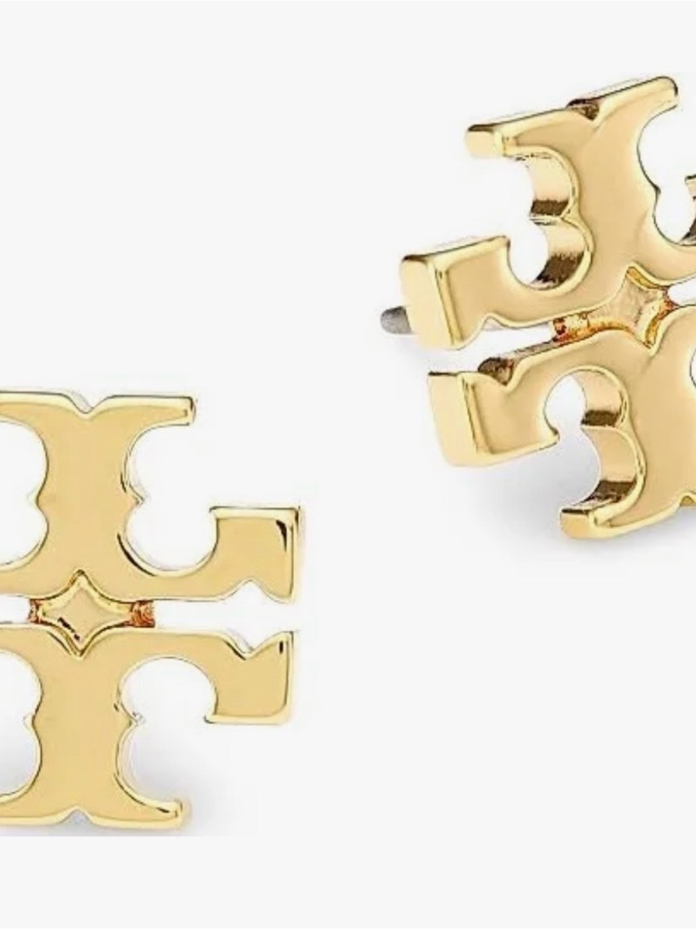 Tory Burch Gold Double-T Logo Stud Earrings